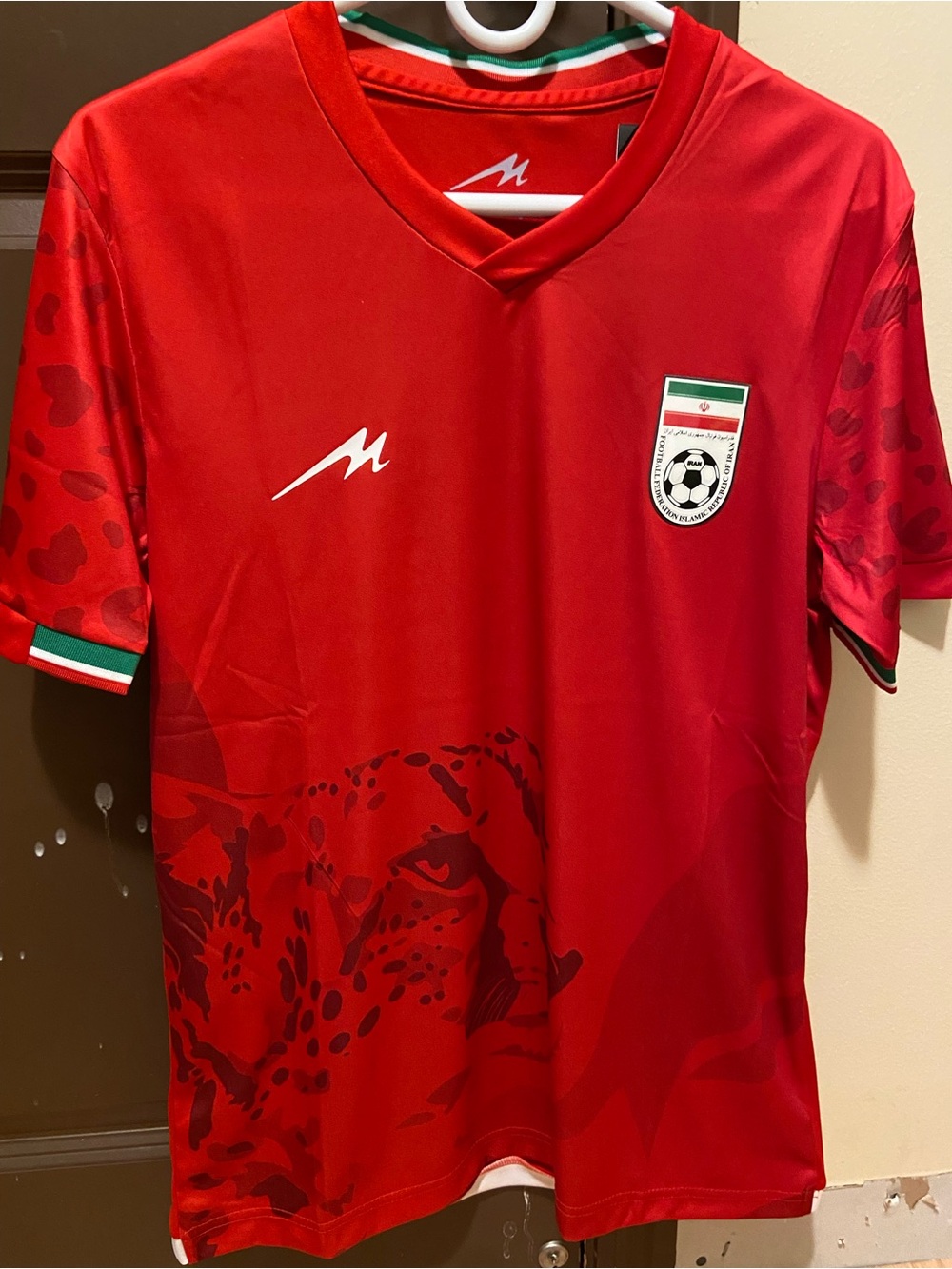 Iran World Cup 2026 Red Soccer Jersey with Team Crest